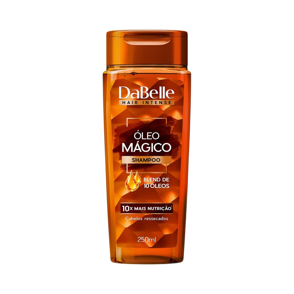 Shampoo Dabelle Óleo Mágico 250ml - frasco frontal mostrando detalhes do produto